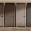 Modern Hinged Doors With Wooden Texture Geometric Patterns And Multiple Color Shades