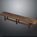 Rustic Wooden Bench With Natural Grain Simple Design For Home Furniture