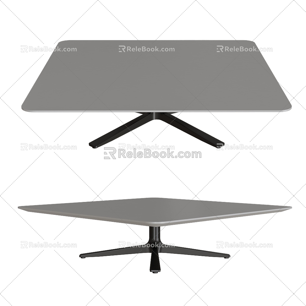 Prostoria Modern Italian Simple Coffee Table Square Coffee Table 3d model