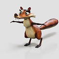 Cartoon Squirrel Animated Character With Brown Tail White Belly Black Paws And Expressive Face