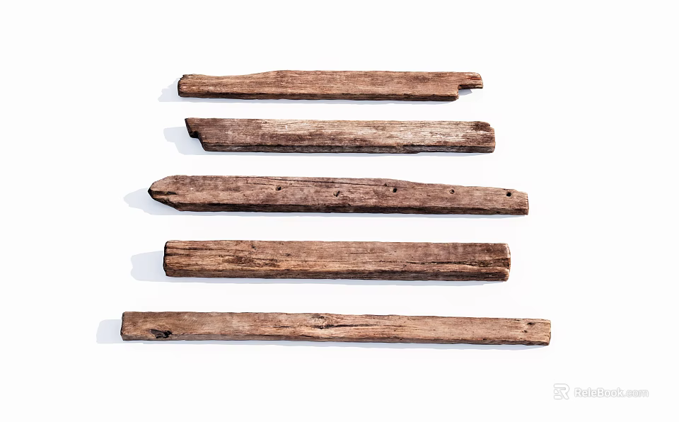 Rustic Stone And Wood Home Decor With Textured Wooden Planks And Natural Stone Elements 3d model 
