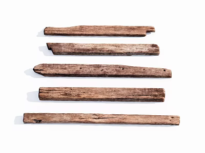 Rustic Stone And Wood Home Decor With Textured Wooden Planks And Natural Stone Elements 3d model