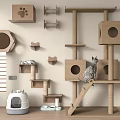 Modern Cat Climbing Rack Cat Litter Basin Cat Nest 3d model
