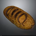 Crusty Golden Brown Artisan Bread With Diagonal Slits And Sesame Seeds Topping