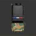 Military Camouflage Off Road Vehicle With Red Blue Emergency Lights And Open Top