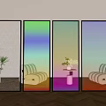 Modern Room Dividers With Colorful Gradients Ribbed And Frosted Designs For Interior Decor