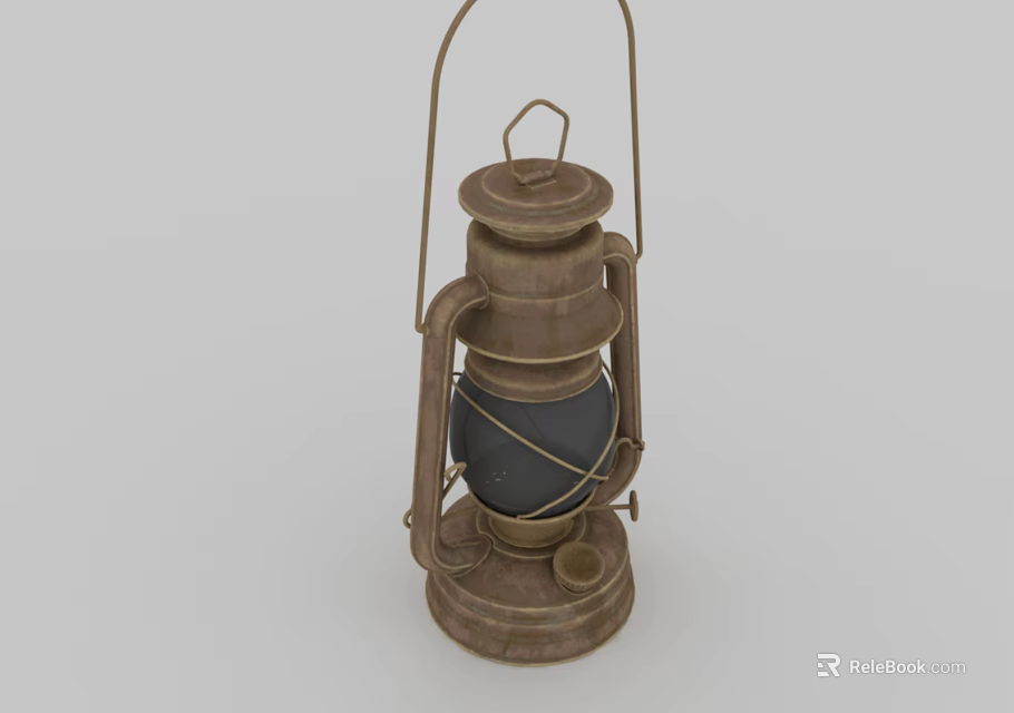 Vintage Rustic Metal Candle Lamp With Classic Design And Handle For Home Decor 3d model 