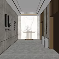 Modern Elevator Lobby Interior With Marble Walls Flooring And Decor 3d model