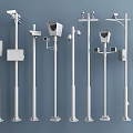 Different Types of Projection Surveillance Camera Systems with Pole Mounts and Accessories
