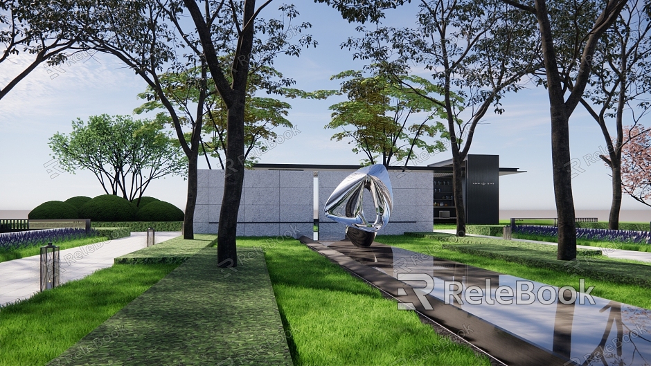 Modern Garden Landscape Community Axis Landscape model