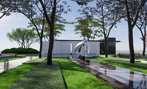 Modern Garden Landscape Community Axis Landscape 3d model