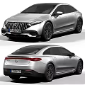 Silver Mercedes Electric Sedan With Sleek Design Modern Exterior And Black Wheels