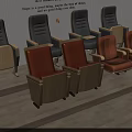 Simple Comfortable Chairs With Wooden Frame And Colorful Seats Details