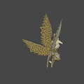 Game Fantasy Character With Intricate Patterned Wings And Gear Shaped Headpiece