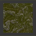 Natural Landscape with Green Terrain Winding Paths and Rocky Mountain Peaks
