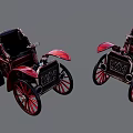 Vintage Red And Black Classic Car Models With Retro Design And Wheels
