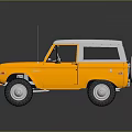 Yellow Vintage Off Road Vehicle With White Roof And Classic Design