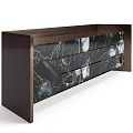 Modern TV Stand With Black Frame And Marble Drawer Fronts Design 3d model