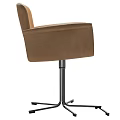 Modern Table and Chair Set with Beige Upholstered Armchair and Metal Base