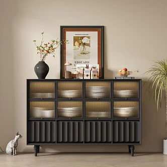 French Middle Sideboard Entrance Cabinet 3d model