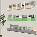 Modern Acrylic Bookshelf Acrylic Magazine Rack Solid Wood Bookshelf Modern Books Newspapers and Magazines Book Combination Wall Hanging Bookshelf Extracurricular Book Ornaments 3d model