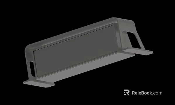 Sturdy Gray Industrial Metal Bracket Component With Rectangular Support Structure Design 3d model 