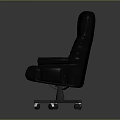 Dark Red Leather Office Chair With Adjustable Backrest Armrests And Wheels