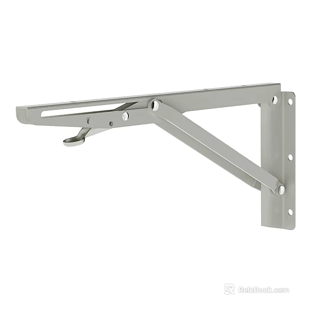 Durable Iron Bracket With Triangular Design For Wall Mounted Shelf Support 3d model 