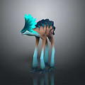 Fantasy Ostrich Like Creature Featuring Blue Feathered Head Dark Back Brown Body And Blue Legs