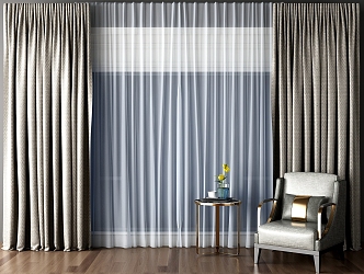 Modern Curtains 3d model