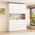 Cream Style Side Cabinet Sideboard Wine Cabinet 3d model