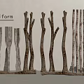 Natural Stone And Wood Decorative Structures With Artistic Branch Designs