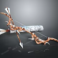 Decorative Bow And Arrow Design With Intricate Metallic Patterns Arrowhead And Fletching