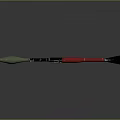 Spear Featuring Red Handle White Spearhead Black Tip And Metal Components 3d model