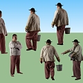 character old man 3d model