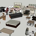 Modern Furniture Collection With Various Styles Including Sofa Bed Table Chair And Lamp