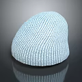 Light Blue Knitted Beanie Hat With Fine Texture And Reflection On Dark Background 3d model