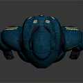 Blue 3D Robot Character With Yellow Accents And Armor Design In Standing Pose