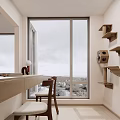 Modern Minimalist Entryway Hallway with White Cabinets Built-in Decorative Art and Wooden Flooring Design