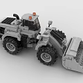 Gray Building Blocks Loader With Large Tires Front Bucket And Orange Lights