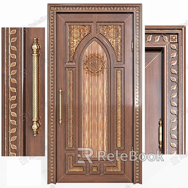 Gate Door Door Bedroom Door Security Door Bedroom Door Door Lock Hardware Wooden Door Home Furniture European Style Carved model