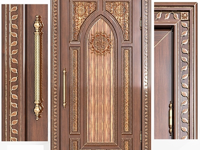 Gate Door Bedroom Door Security Door Bedroom Door Lock Hardware Wooden Door Home Furniture European Style Carved model