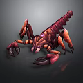 3D Rendered Scorpion With Vibrant Red And Orange Exoskeleton And Glowing Eyes