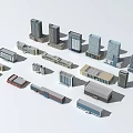 Diverse Modern Office Buildings With Various Architectural Designs And