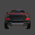 Red Pickup Truck With Black Grille Double Cab Black Wheels And Rugged Exterior