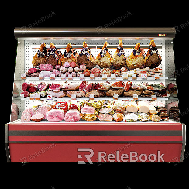 Modern Freezer Supermarket Freezer Meat Ham Pork model