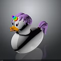 Playful Unicorn Duck Character With Pink Hair And Rainbow Horn Toy Design