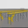 Industrial Platform Equipment Featuring Yellow Guardrails And Reinforced Metal Frame Structure