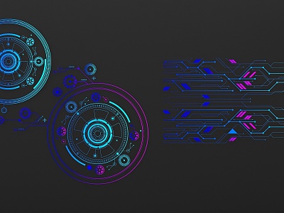 Modern science and technology lines science and technology lines circular science and technology lines model