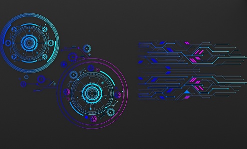 Modern science and technology lines science and technology lines circular science and technology lines 3d model